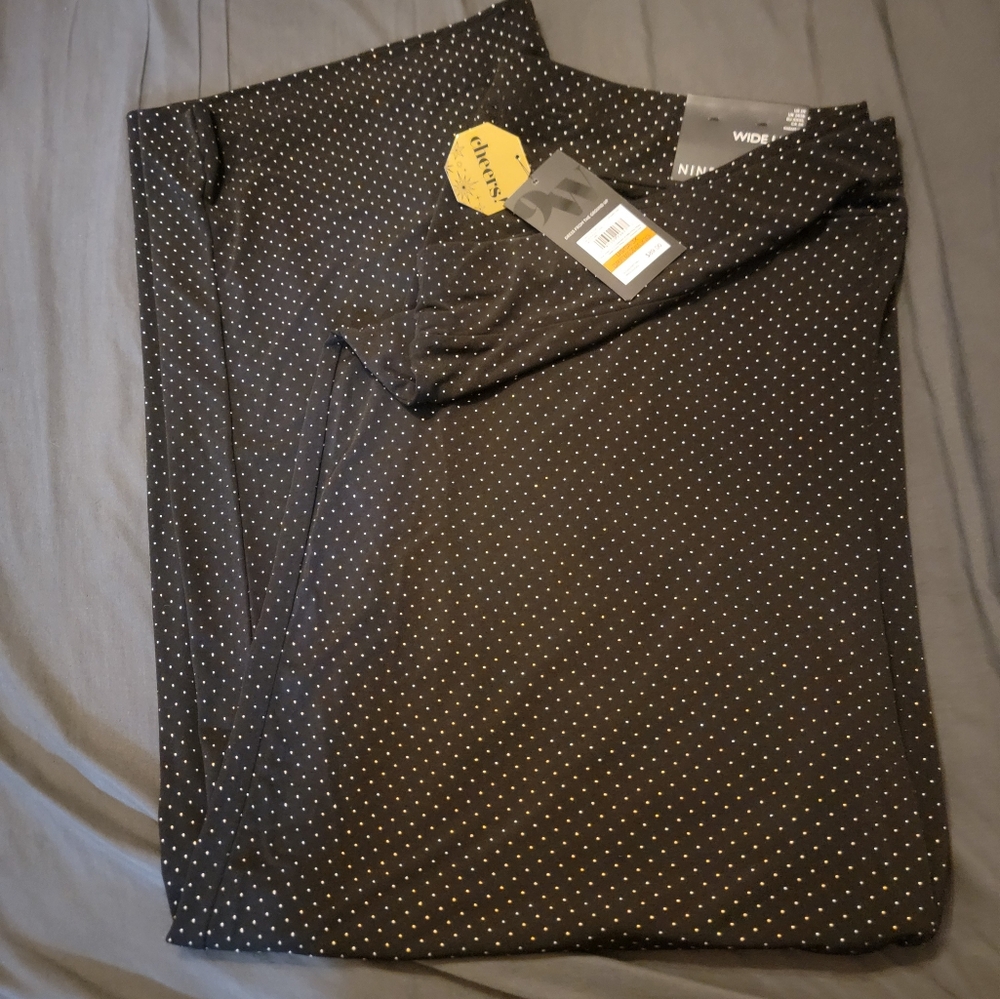 Wide Leg Black Polka Dot Pants